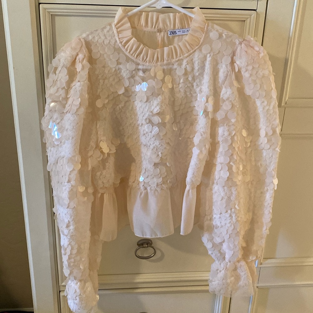 Zara sequin crop party top